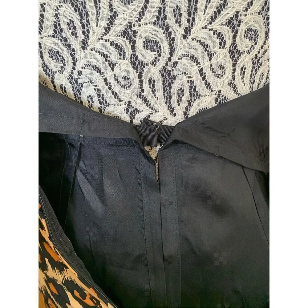 Vintage A.J. Bari for Neiman Marcus Silk‎ Strapless Leopard Print Cocktail Dress - Picture 10 of 12